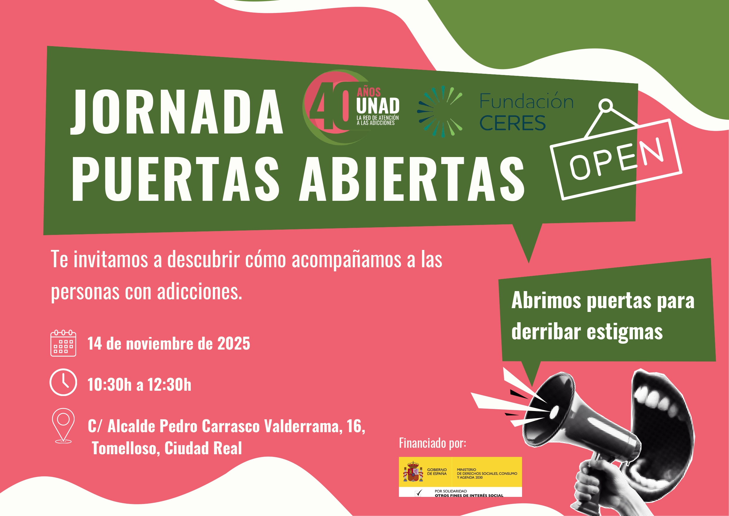 Fundación CERES abrirá sus puertas para derribar estigmas en torno a las adicciones el próximo 14 de noviembre