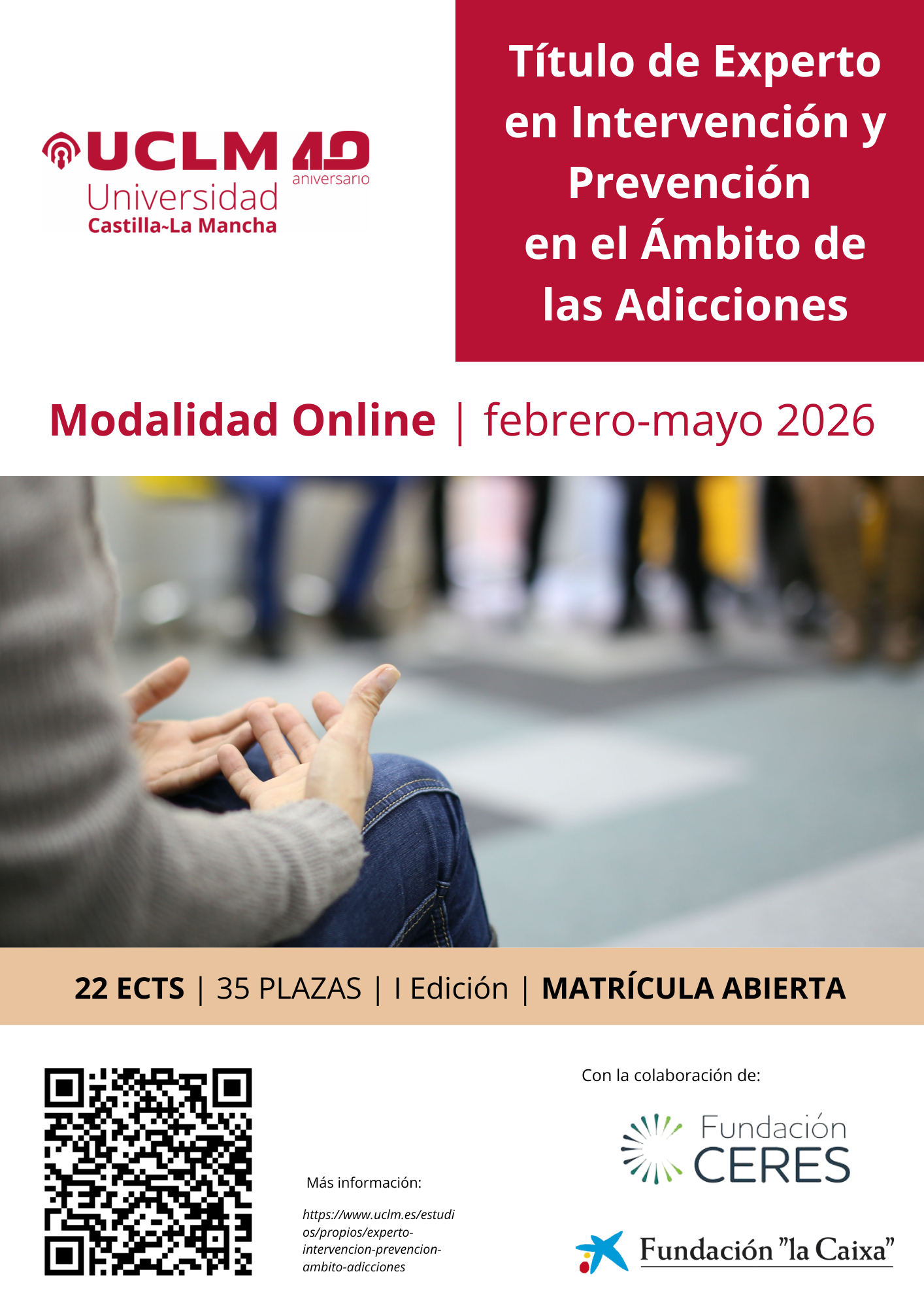 Fundación CERES y la UCLM abren la inscripción al I Experto Universitario en Intervención y Prevención en el ámbito de las Adicciones